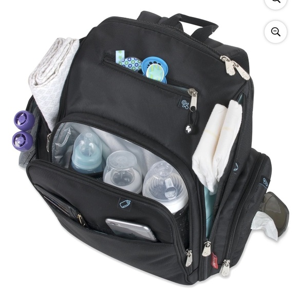 Fisher Price Black Diaper Bag Backpack - Picture 1 of 11